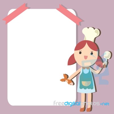 Little Chef With An Empty Space For Your Text Stock Image