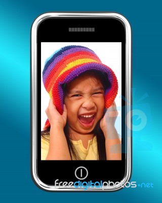 Little Girl On Mobile Phone Stock Image