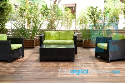 Living Place With Sofa For Taking Rest Stock Photo