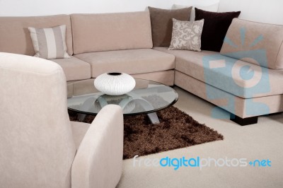 Living Room Modern Home Stock Photo