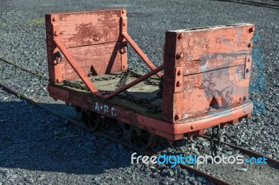 Llanberis, Wales/uk - October 7 : Wagon At The Slate Museum In L… Stock Photo
