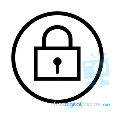 Lock Icon -  Iconic Design Stock Image