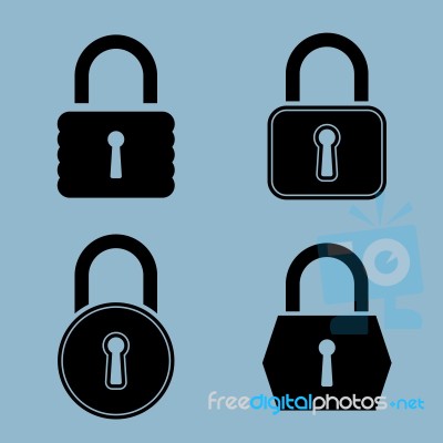 Lock Icon Set Stock Image