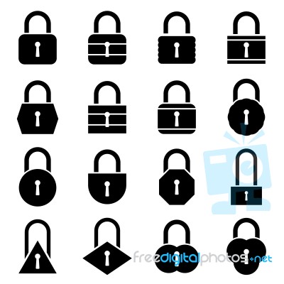 Lock Icon Set.  Illustration Stock Image