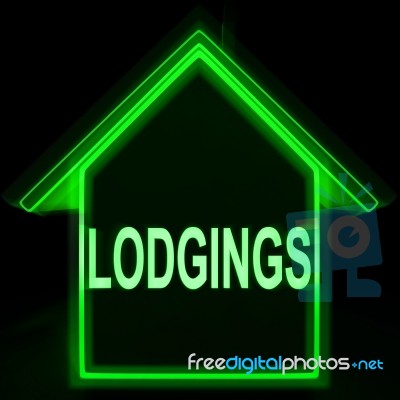 Lodgings Home Means Rooms Accommodation Or Vacancies Stock Image
