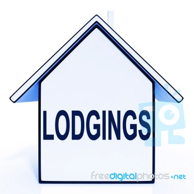 Lodgings House Means Rooms Accommodation Or Vacancies Stock Image
