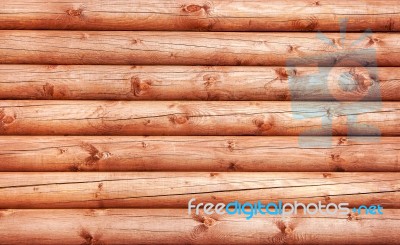 Log House Wall Stock Photo