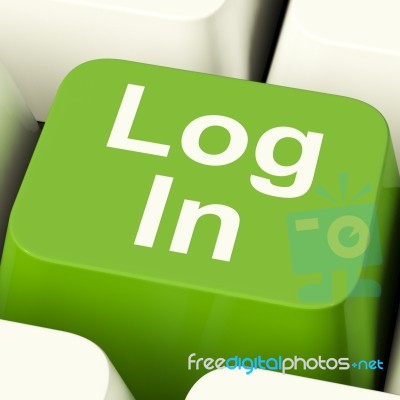 Log In Computer Key Stock Image