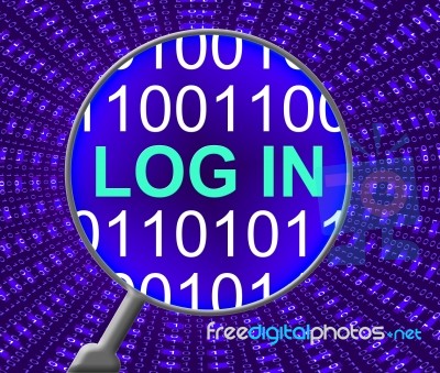 Log In Means Sign Up And Application Stock Image