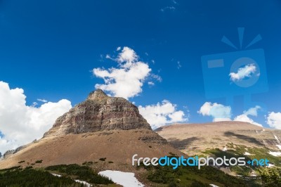 Logan Pass Landscape View In Glacier National Park Stock Photo