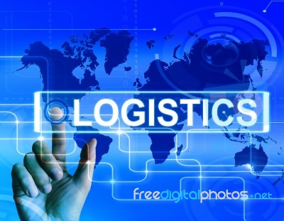 Logistics Map Displays Logistical Strategies And International P… Stock Image