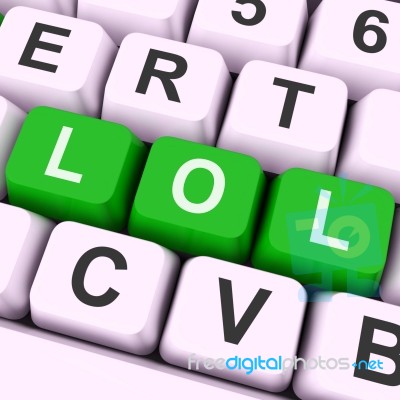 Lol Key Means Laughing Out Loud Funny Or Laugh
 Stock Image