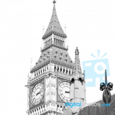 London Big Ben And Historical Old Construction England  Aged Cit… Stock Photo