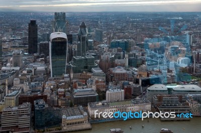 London - December 6 : View From The Shard In London On December Stock Photo