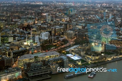 London - December 6 : View From The Shard In London On December Stock Photo