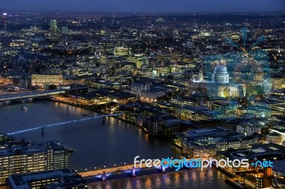 London - December 6 : View From The Shard In London On December Stock Photo