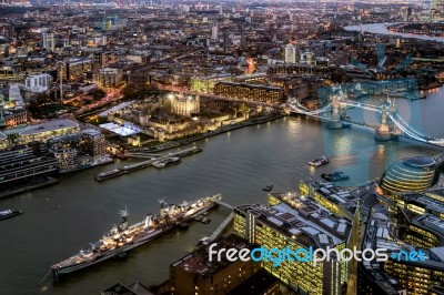 London - December 6 : View From The Shard In London On December Stock Photo