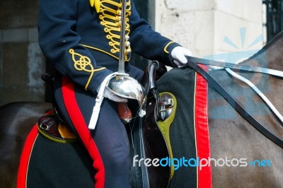 London - July 30 : Kings Troop Royal Horse Artillery In Whitehal… Stock Photo