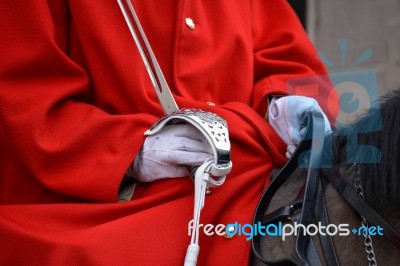 London - March 6 : Lifeguard Of The Queens Household Cavalry On Stock Photo