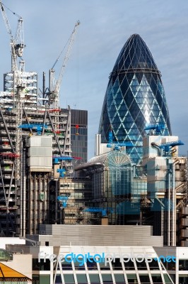 London Skyline As Seen From The Monument Stock Photo