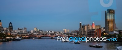 London Skyline At Dusk Stock Photo