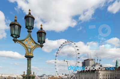 London/uk - March 21 : Decorative Lamp Post On Westminster Bridg… Stock Photo