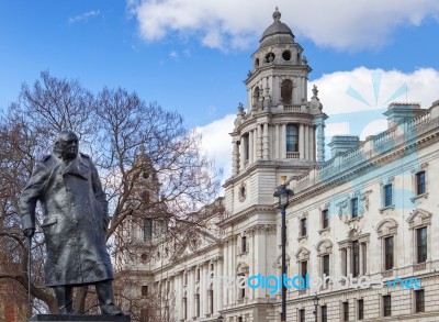 London/uk - March 21 : Statue Of Winston Churchill In London On Stock Photo