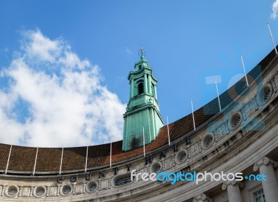 London/uk - March 21 : The Green Tower Of The Old County Hall Bu… Stock Photo