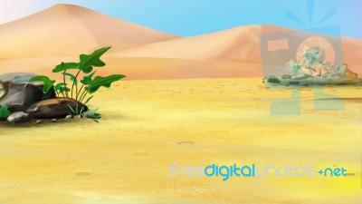 Lonely Plant In A Desert Stock Image