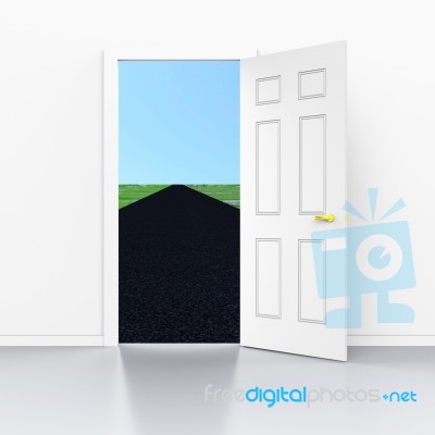 Long Road Indicates Door Frames And Doorframe Stock Image