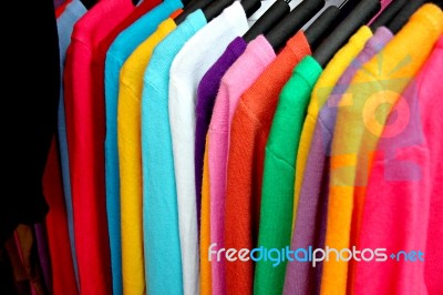 Long Sleeves Multicolored Stock Photo