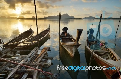 Longtail Boats Stock Photo