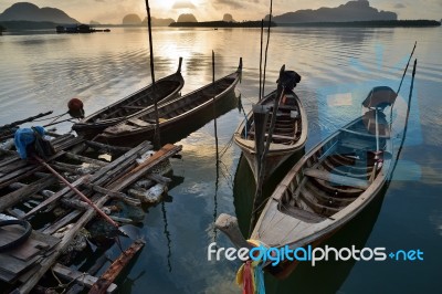 Longtail Boats Stock Photo