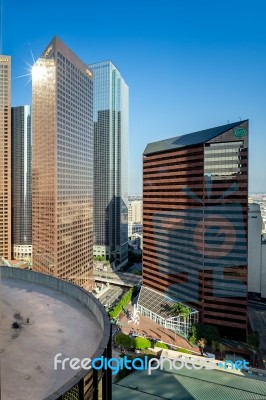 Los Angeles, California/usa - July 28 : Skyscrapers In The Finan… Stock Photo