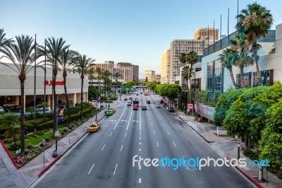 Los Angeles, California/usa  - July 28 : Traffic In Los Angeles Stock Photo