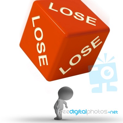 Lose Dice Representing Defeat And Loss Stock Image