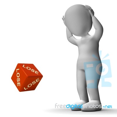Lose Dice Representing Defeat Failure And Loss Stock Image