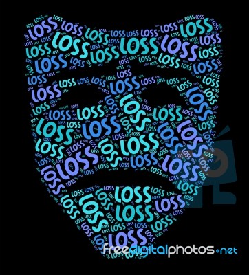 Loss Word Shows Broken Hearted And Bereavement Stock Image