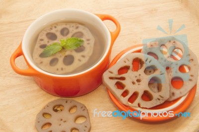 Lotus Root Dessert,nutural Herb Dessert Stock Photo