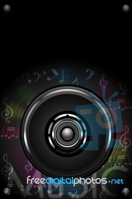 Loud Speaker And Music Notes Stock Image