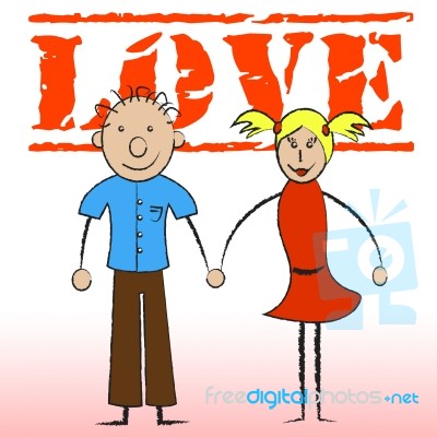 Love Couple Indicates Devotion Romance And Passion Stock Image