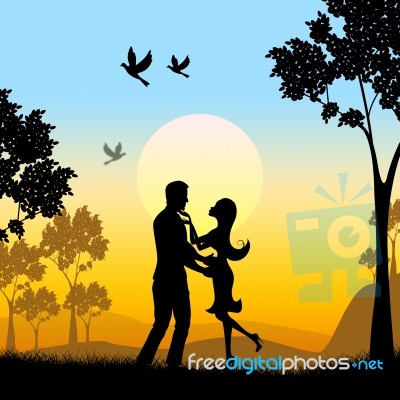 Love Couple Means Two People And Summer Stock Image Love Couple Means Two People And Summer Stock Image