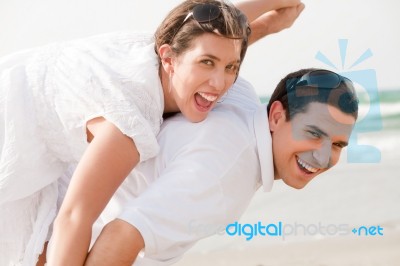 Love Couple Piggybacking Stock Photo Love Couple Piggybacking Stock Photo