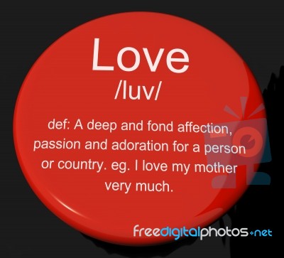 Love Definition Button Stock Image
