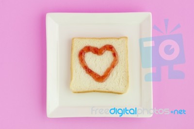 Love Heart Bread Stock Photo