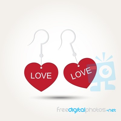  Love Heart Couple Earring Stock Image