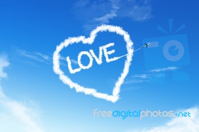 Love Heart Drawn By Jet Stock Image