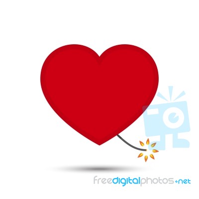  Love Heart Fire Cracker Design Stock Image