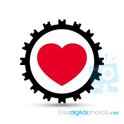  Love Heart Gear Stock Image