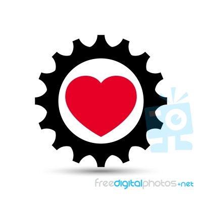  Love Heart Gear Illustration Stock Image